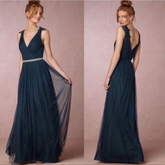 BHLDN Watters & Watters Navy Blue Pippa Dress - Picture 1 of 8